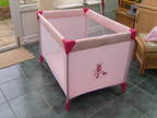 pink baby travel cot