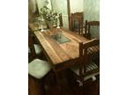 Farmhouse Table & Chairs 7ft Rustic Pine Kitchen....