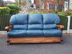 3 SEATER leather sofa,  Elegant wood design 3 seater....